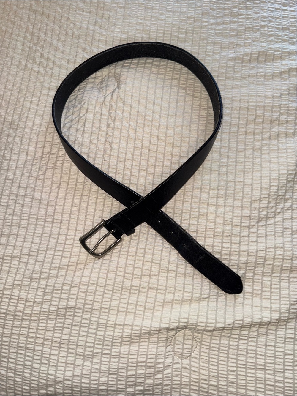 GAP Black Leather Belt silver Buckle medium